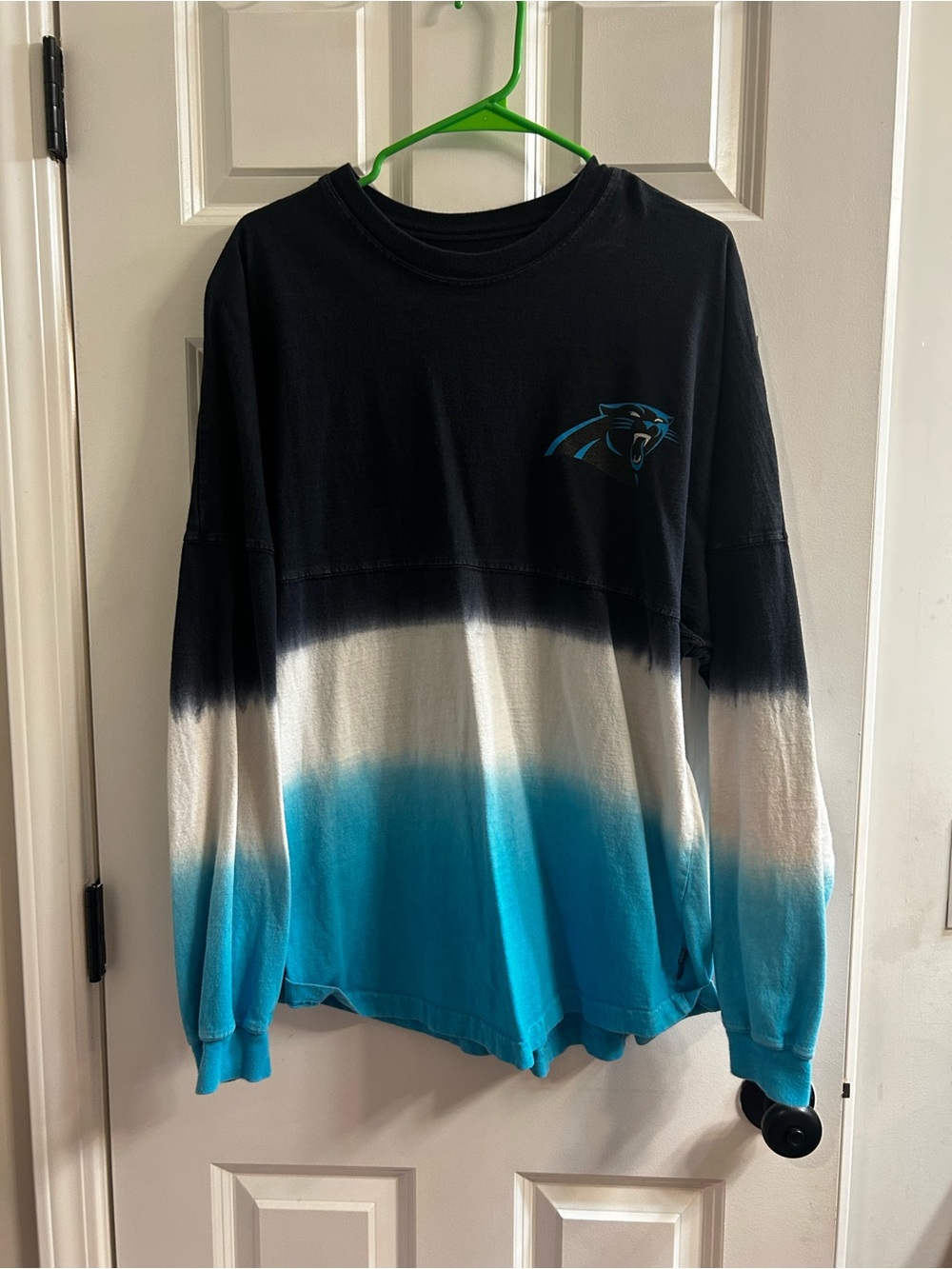 Men's Tie-Dye Long Sleeve Crewneck Sweater - Black/White/Teal